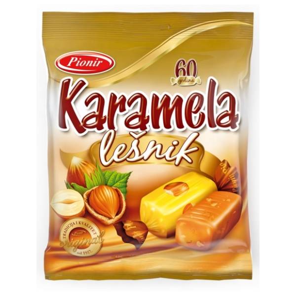Bombone PIONIR karamela lešnik 100g 40/1***