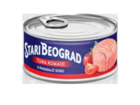 Tuna komadi u paradajz sosu Stari Beograd 160g 48/1