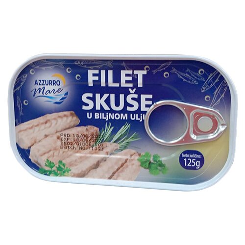 Skusa u biljnom ulju 125g azzurro mare  50/1***