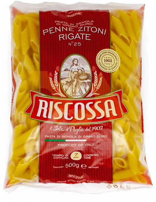 Testenina Penne zitoni rigate 500g RISCOSSA